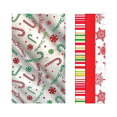 Candy Canes, Stripes & Solid Colors Tissue Party Gift Wrap