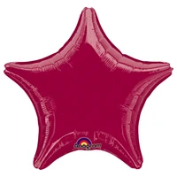 19" Burgundy Star Shape Flat Foil Balloon