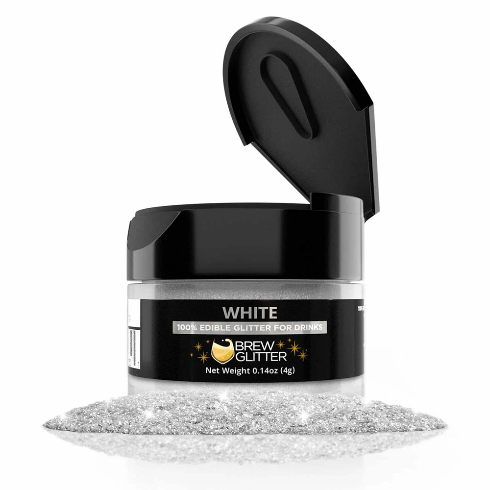 White Edible Glitter Dust for Drinks | Brew Glitter®