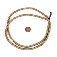 Brass Heishi Beads - Full Strand of Fair Trade Beading Supplies - The Bead Chest (6mm, Brass)