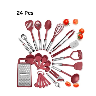 Stainless Steel Kitchen Cooking Utensil Set of 24