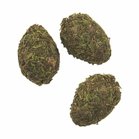 Faux Moss Eggs - Easter Decor - Springtime Craft Supplies - 2.5" - 12 Pieces