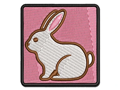 Resting Rabbit Bunny Easter Multi-Color Embroidered Iron-On Patch Applique