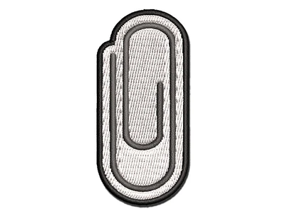 Paper Clip Symbol Multi-Color Embroidered Iron-On Patch Applique