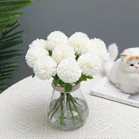 12 Pcs Silk Chrysanthemum Ball Flowers: Bridal Bouquet & Home Décor Set