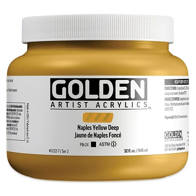 Golden Heavy Body Acrylic Paint - Naples Yellow Deep, 3.78 L, Jar