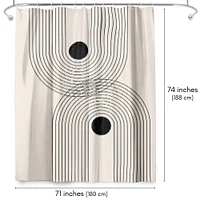 Americanflat 71" x 74" Shower Curtain, Black Geometrical Line Art 2 by Tetyana Karankovska