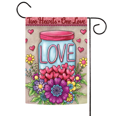 Jar of Love Decorative Valentines Double Sided Flag