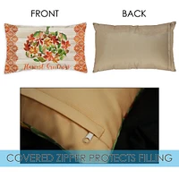 Harvest Greetings Decorative Thanksgiving Indoor/Outdoor Pillow Cover (set of 2)