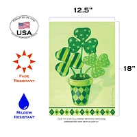 Pot O' Shamrocks Decorative St Patricks Day Flag