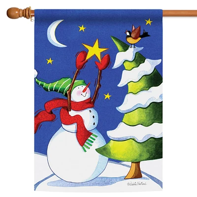 Snowman Star Decorative Winter Flag