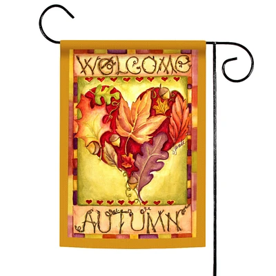Autumn Welcome Heart Decorative Fall Flag