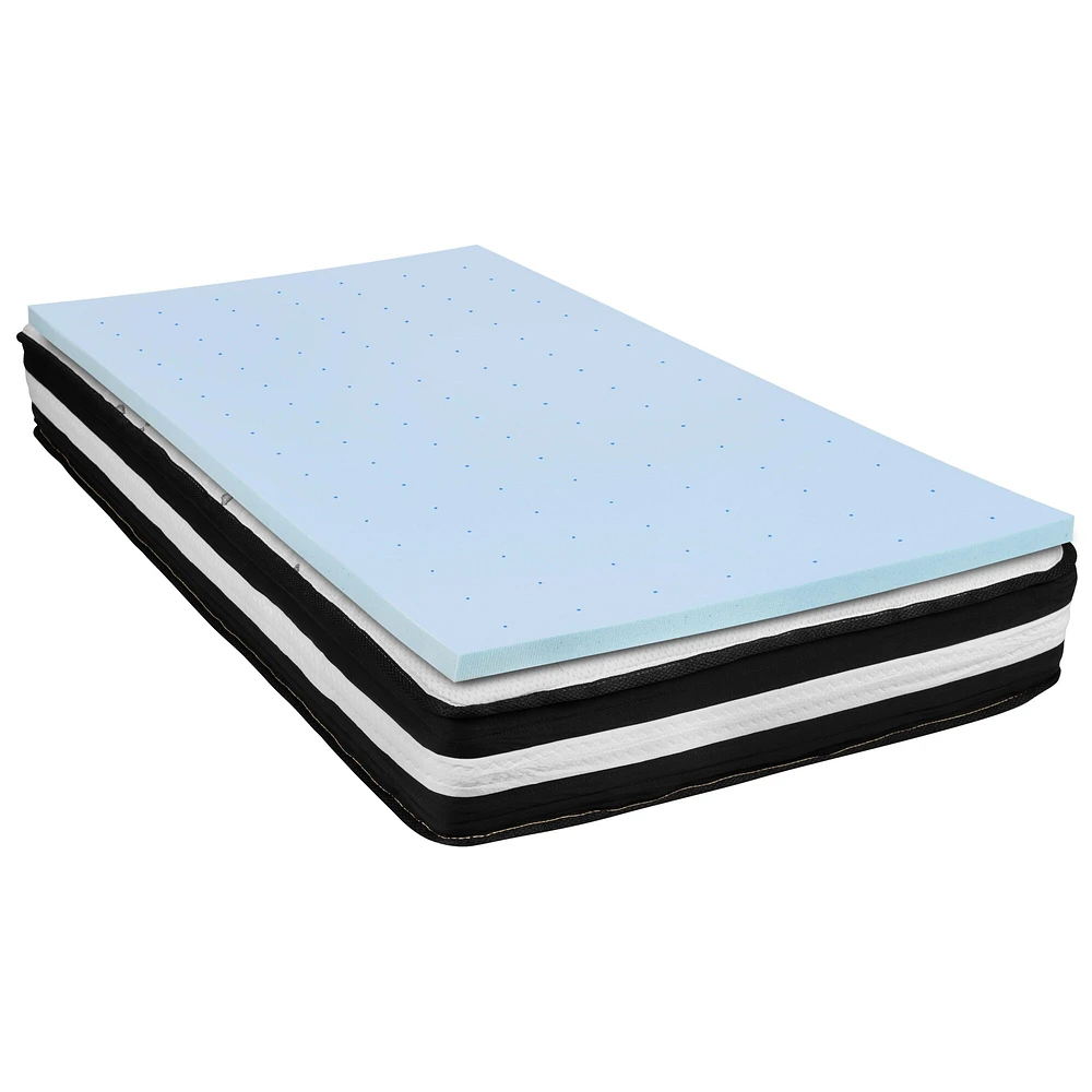 Emma and Oliver 10" Mattress & Gel Memory Foam Topper Bundle Set