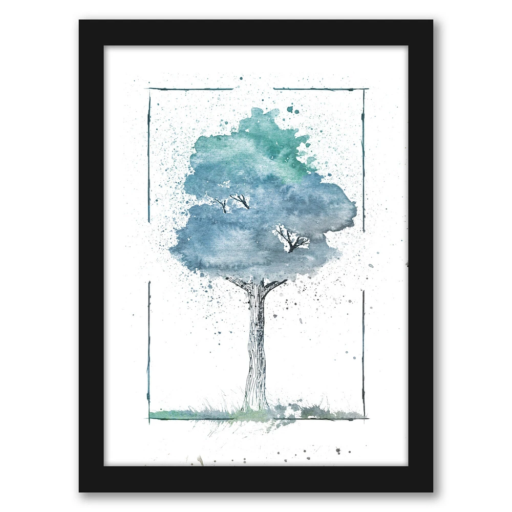 Blue Watercolor Tree by Tanya Shumkina Frame  - Americanflat