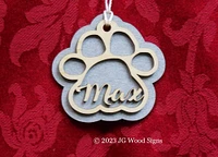 Dog Name Christmas Ornaments Gift Layered Wood JGWoodSigns Ornament Max-B6