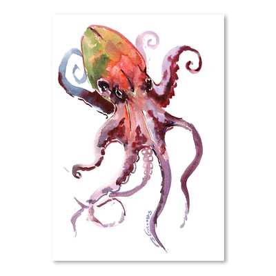 Octopus Scarletgreen by Suren Nersisyan  Poster Art Print - Americanflat