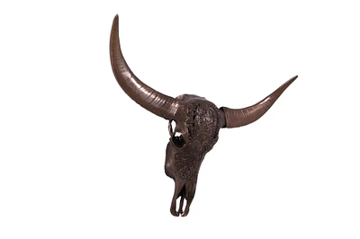 Bronze Bull Skull Life Size Statue