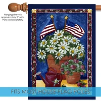 American Daisies Decorative Patriotic Flag