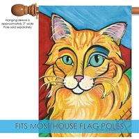 Pawcasso- Longhaired Orange Decorative Cat Flag