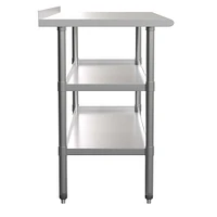 Emma and Oliver NSF Certified Stainless Steel 18 Gauge Work Table with 1.5" Backsplash and 2 Undershelves