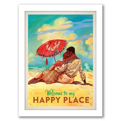 Happy Place by Anderson Design Group Black Framed Print - Americanflat