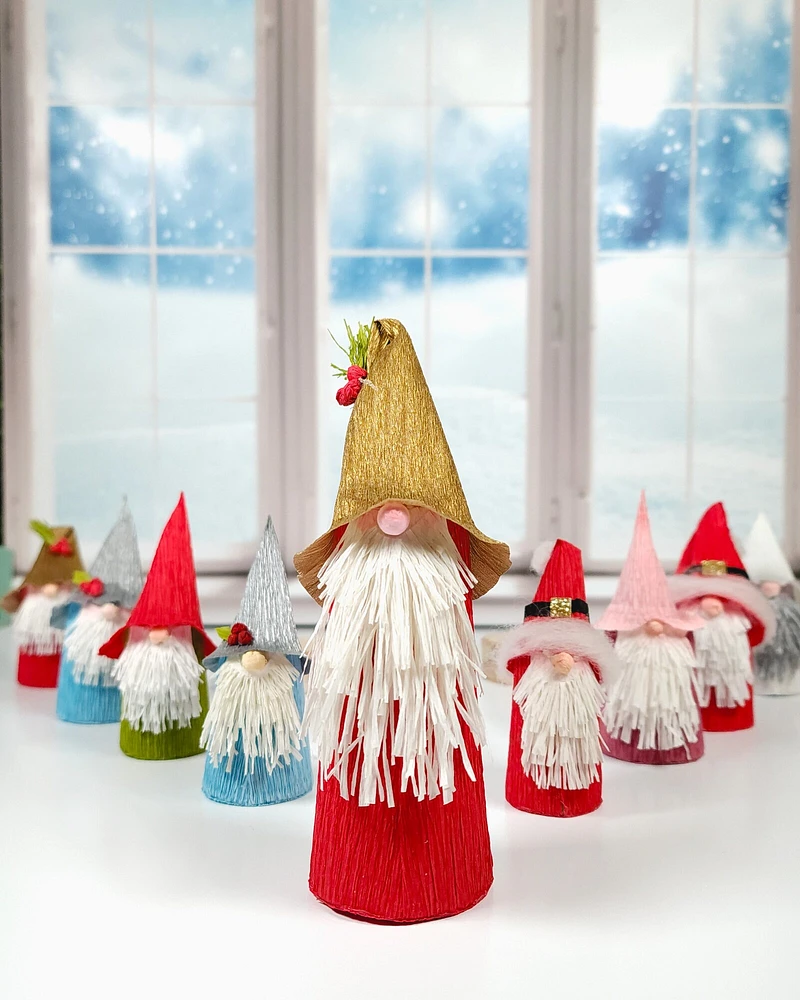 Crepe Paper Christmas Gnomes