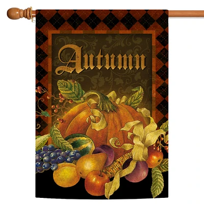 Autumn Argyle Decorative Thanksgiving Flag