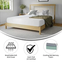 Merrick Lane Iris CertiPUR-US Certified Memory Foam Mattress Infused with Charcoal & Green Tea Cooling Gel