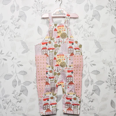 Pink Baby Overalls - Organic Cotton Size 6 Months