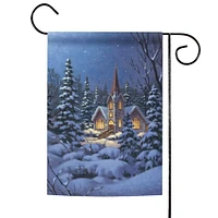 Snowy Steeple Decorative Winter Flag