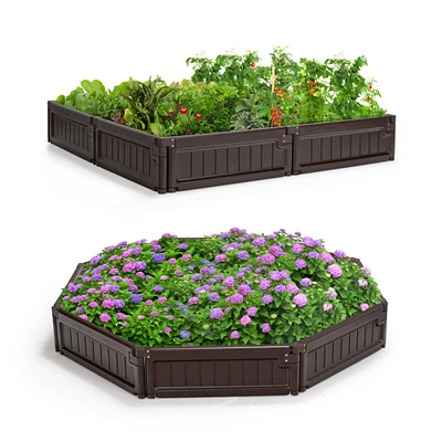 Gymax 2PCS 4 x 4 ft Raised Garden Bed Set Planter Box for Vegetable Flower Gardening