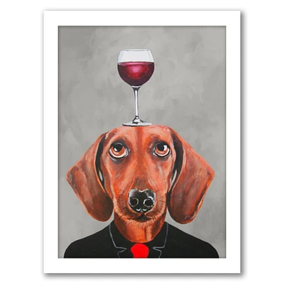 Dachshund With Wineglass by Coco De Paris Frame  - Americanflat