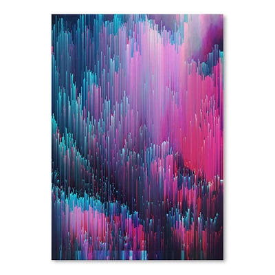 Bold Pink And Blue Glitches by Emanuela Carratoni  Poster Art Print - Americanflat
