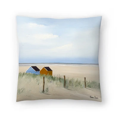 Beach Huts 3 by Hans Paus Throw Pillow Americanflat Decorative Pillow