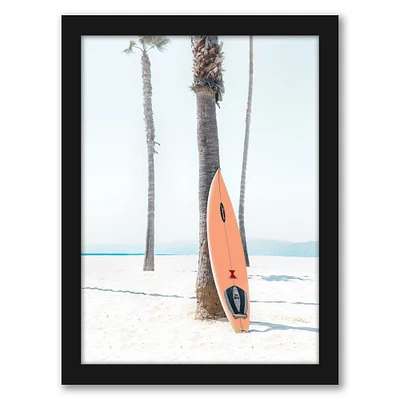 Surfboard Near Tropical Palm by Tanya Shumkina Frame  - Americanflat