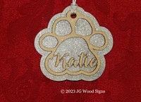 Dog Name Christmas Ornaments Gift Layered Wood JGWoodSigns Ornament KatieB6