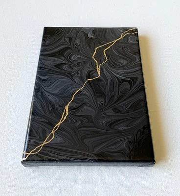 Abstract Black Gold Silver