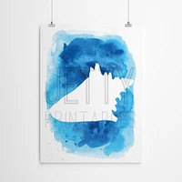 Watermark Watercolor Blue Background Conc by Jetty Home  Poster Art Print - Americanflat
