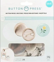 We R Memory Keepers KIT BUTTON PRESS REFILL PACK MEDIUM 37mm 661070 25 pins 75Pcs BY AMERICAN CRAFTS