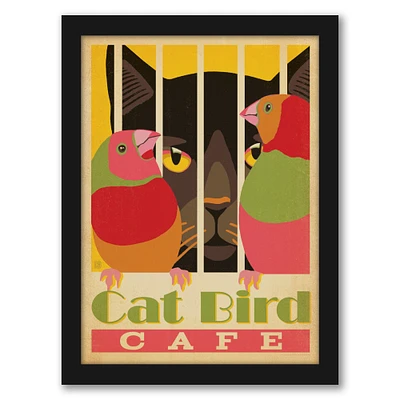 Cat Catbirdcafe by Anderson Design Group Black Framed Print - Americanflat