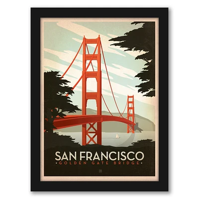 Golden Gate Bridge by Anderson Design Group Black Framed Print - Americanflat