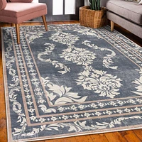 Ambesonne Bohemian Decorative Rug, Vintage Damask of Swirling Floral Motifs Boho Art Ethnic Forms and Shapes, Quality Carpet for Bedroom Dorm and Living Room