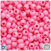 BeadTin Baby Pink Opaque 9mm Faceted Barrel Plastic Pony Beads (500pcs)