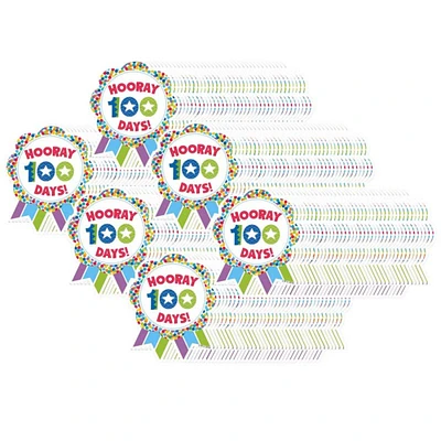 Hooray 100 Days! Ribbon Reward Badge, 36 Per Pack, 6 Packs