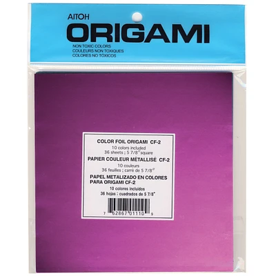 Aitoh Origami Foil Paper Sheets, 36 Sheets