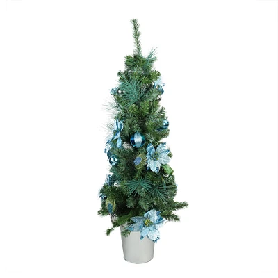 Northlight 4' Green Potted Two-Tone Pine Pencil Artificial Christmas Tree - Unlit