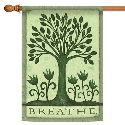 Toland Home Garden 'Breathe' Green Outdoor House Flag 40" x 28"
