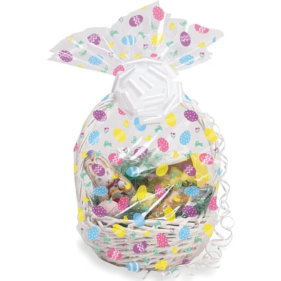 Party Central Club Pack of 12 White and Pink Easter Egg Baskets 25"