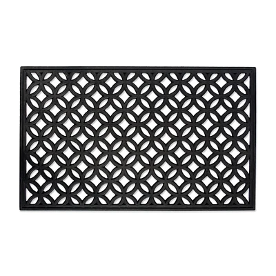 Contemporary Home Living 30" Black Rectangular Lattice Doormat