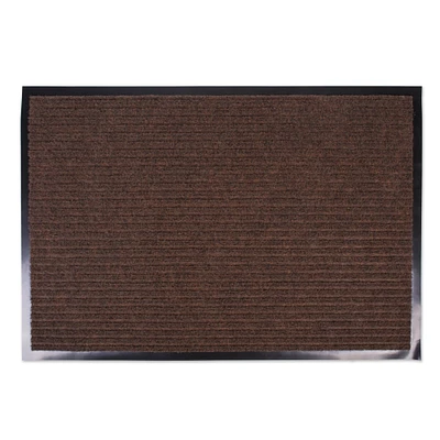 Contemporary Home Living 24" x 36" Brown Ribbed Walk Off Utility Mat